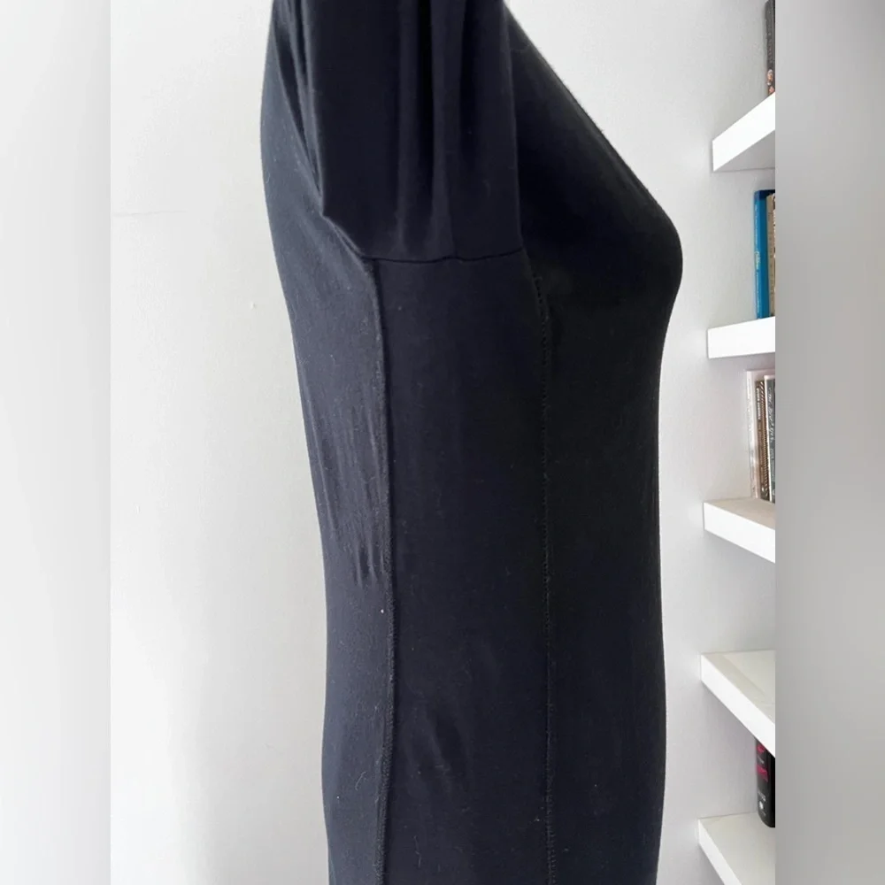 Standard James Perse V-Neck Long Sleeve Knit Dress Black size 3 - Picture 9 of 13